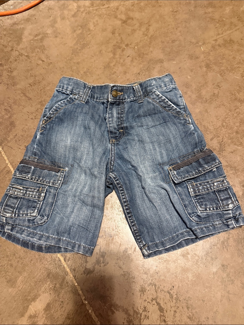 Kids Blue Denim Cargo Shorts with Utility Pockets